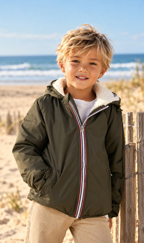 Blouson fourré sherpa enfant – coloris kaki – Southwest