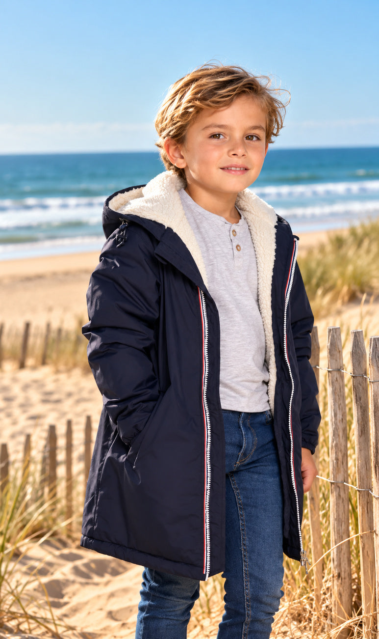Manteau fourré sherpa enfant – coloris marine – Southwest