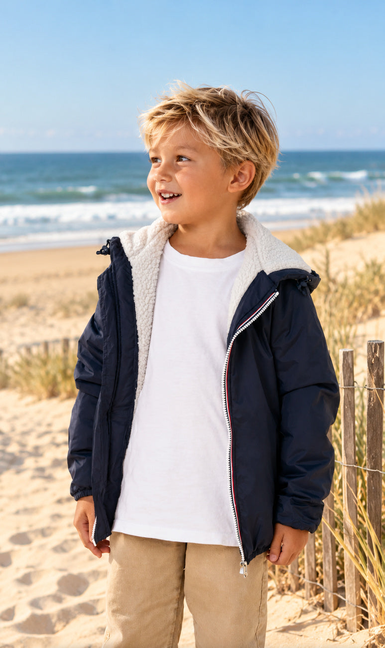 Blouson fourré sherpa enfant – coloris marine – Southwest